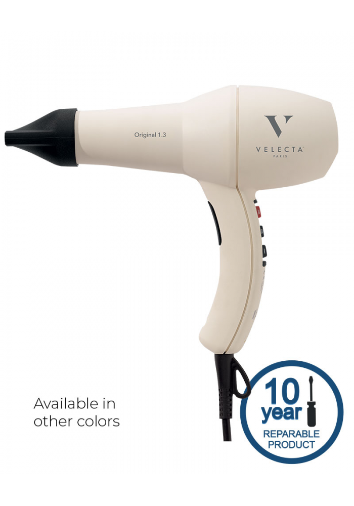 Original 1.3 -Professional quality hairdryer light, vintage, elongated body for a better grip - Velecta Paris