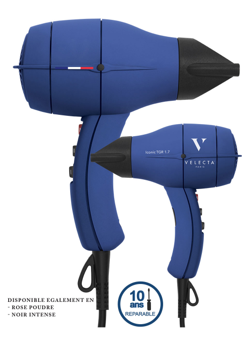 ICONIC TGR 1.7 (ex TGR 3600XS) Sèche-cheveux qualité professionnelle avec l'emblème du fabriqué en France - Velecta Paris