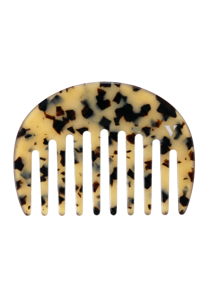 Peigne Demi-Lune en Acétate de Cellulose — Cheveux Épais, Texturés & Longs