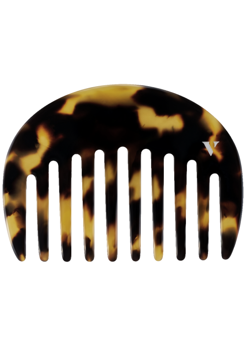 Peigne Demi-Lune en Acétate de Cellulose — Cheveux Épais, Texturés & Longs