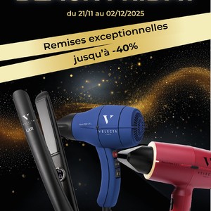 ✨Lancement du Black Friday✨ Laissez-vous séduire par nos offres exceptionnelles. Profitez de réductions allant jusqu’à -40% sur une sélection de produits. C’est le moment parfait pour vous faire plaisir ou trouver le cadeau idéal. Ne manquez pas cette occasion unique de vous offrir le luxe à prix doux. #VelectaParis #sèchecheveux #FabricationFrançaise #BlackFriday #OffresExclusives