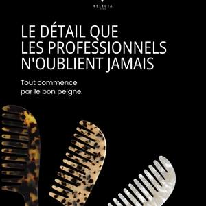 Quand on pense coiffage, on pense souvent au sèche-cheveux ou au lisseur.Beaucoup plus rarement au peigne.Et pourtant, il joue un rôle essentiel dans le résultat final.Un bon peigne aide à :✨ répartir les soins plus uniformément✨ démêler avec plus de douceur✨ créer des sections nettes avant un brushing✨ gagner en précision pendant le coiffageCe sont souvent ces petits gestes qui font la différence entre un résultat approximatif et un résultat plus propre, plus maîtrisé et plus durable.Parce que les meilleurs outils ne sont pas toujours les plus visibles.Parfois, ce sont simplement ceux qui rendent chaque geste plus facile.Découvrez les peignes Velecta Paris via le lien en bio ✨#PeigneCheveux #AccessoiresCoiffure #RoutineCheveux #Brushing #CoiffureProfessionnelle