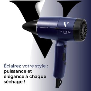 ✨ Découvrez la puissance du sèche-cheveux Revolution 2.2 i de Velecta® Paris ! Avec son anneau de lumière innovant et son embout magnétique, il transforme votre routine beauté en un véritable moment de plaisir. 💨✨Brillance, rapidité et facilité d’utilisation, tout y est pour un séchage parfait ! Prêt à révolutionner votre coiffure ? #VelectaParis #Velecta #fabriquéenFrance #Revolution22i #Sèchecheveux #InnovationBeauté